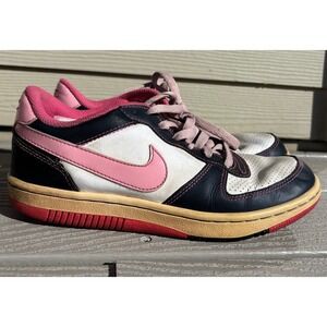 Nike Sneakers Women's 8 Dunk Low White Pink Blue Lace Up Leather 349660-161